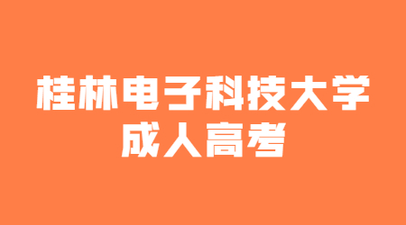 桂林电子科技大学成人高考