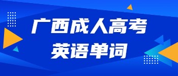 广西成人高考英语单词