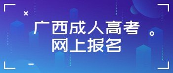 广西成人高考网上报名