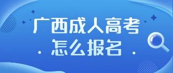 广西成人高考怎么报名