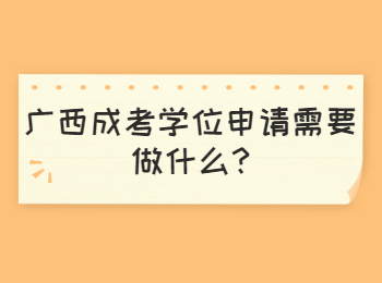 广西成考学位申请需要做什么