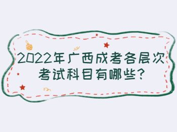 广西成考各层次考试科目