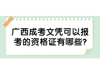 广西成考文凭可以报考的资格证有哪些?