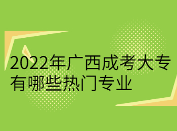 2022年广西成考大专有哪些热门专业