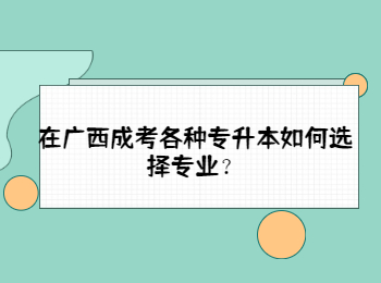 在广西成考各种专升本如何选择专业？