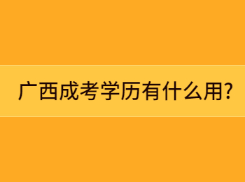 广西成考学历有什么用?