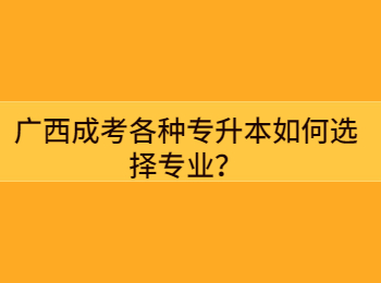 广西成考各种专升本如何选择专业？