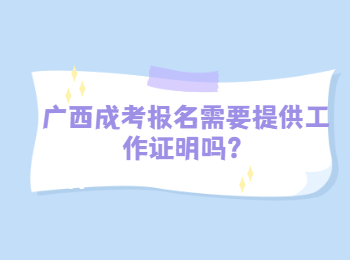 广西成考报名需要提供工作证明吗？