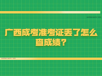 广西成考准考证丢了怎么查成绩?