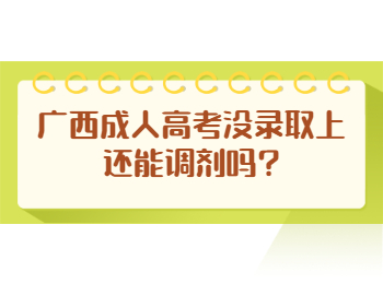 广西成人高考没录取上还能调剂吗?