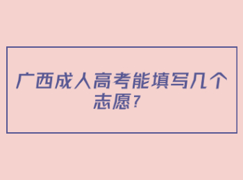 广西成人高考能填写几个志愿？