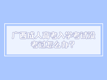 广西成人高考入学考试没考过怎么办？