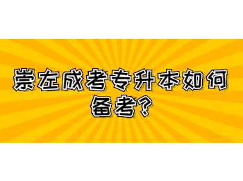 崇左成考专升本如何备考?