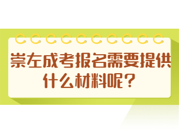 崇左成考报名需要提供什么材料呢？