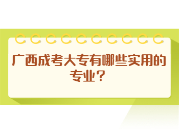 广西成考大专有哪些实用的专业？