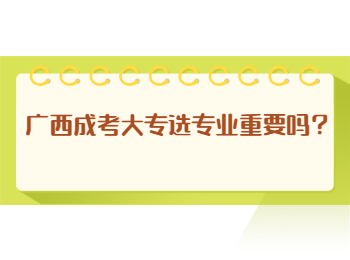 广西成考大专选专业重要吗？