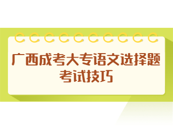 广西成考大专语文选择题考试技巧