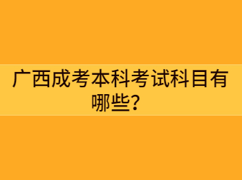 广西成考本科考试科目有哪些？