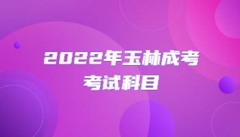 2022年玉林成考考试科目