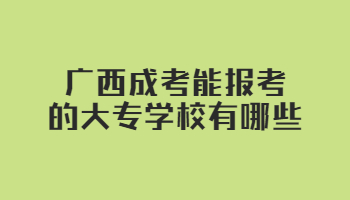 广西成考能报考的大专学校有哪些