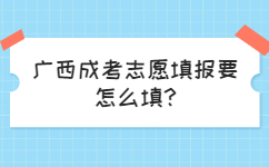 广西成考志愿填报要怎么填